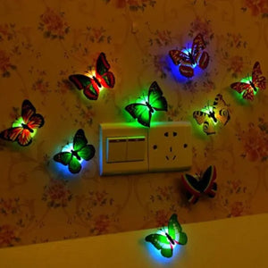 3d Led Butterfly Night Light Colorful Wall Paste Home Decor For Baby Room (1 Pcs Butterfly)