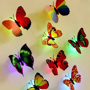 3d Led Butterfly Night Light Colorful Wall Paste Home Decor For Baby Room (1 Pcs Butterfly)